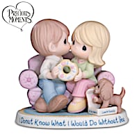 Precious Moments Donut-Sharing Couple Porcelain Figurine