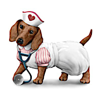 "Nurses Are Su-paw Heroes" Dachshund Figurine