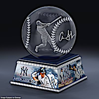 Aaron Judge Laser-Etched Glass Baseball Sculpture