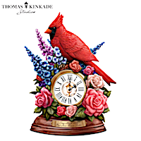 Thomas Kinkade Remembrance Cardinal Table Clock