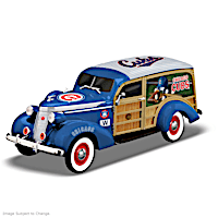 Cruising To Victory Cubs Woody Wagon Sculpture