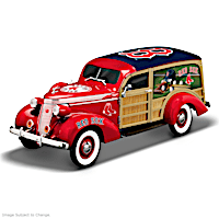 Cruising To Victory Red Sox Woody Wagon Sculpture