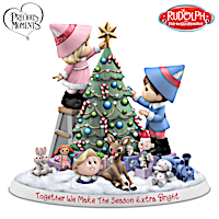 Precious Moments And Rudolph Illuminated Porcelain Figurine