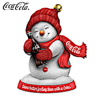 COCA-COLA Snowman Figurine With Real Jingle Bell