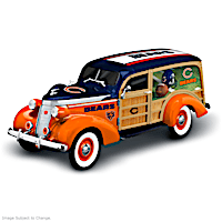 Cruising To Victory Chicago Bears Woody Wagon Sculpture