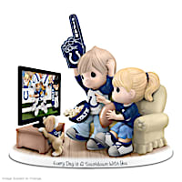 Indianapolis Colts Porcelain Figurine With Fans, TV & Pup