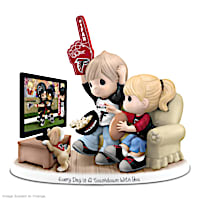 Atlanta Falcons Porcelain Figurine With Fans, TV & Pup