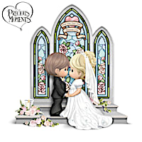 Precious Moments Lighted Porcelain Bride And Groom Figurine