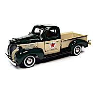 1:24-Scale Plymouth Diecast Truck And Vintage Texaco Ad Sign