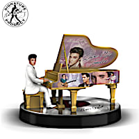Elvis Golden Piano Musical Figurine Plays "Love Me Tender"
