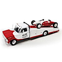 1:18-Scale Diecast F-350 Ramp Truck And Belly Tank Lakester