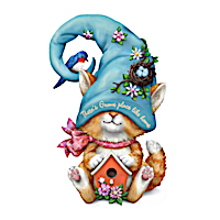 "There's Gnome Place Like Home" Cat Gnome Figurine