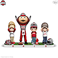 "Let's Go Buckeyes" Figurine With Mascot Brutus And Fans