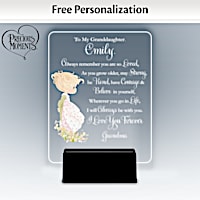 Granddaughter, I Love You Personalized Lighted Glass Plaque