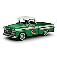 1958 Chevy Apache Fleetside Diecast Truck With Oil Barrels