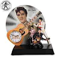 Elvis Presley Tabletop Clock With Stage-Light Illumination