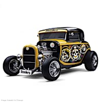Pittsburgh Steelers Sugar Skull Art Ford Model A Sculpture