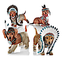 "Feathers 'N Fur" Doxie Wild West Figurine Collection
