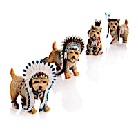 "Feathers 'N Fur" Yorkie Wild West Figurine Collection