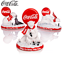 "COCA-COLA Polar Bears" Hand-Painted Figurine Collection