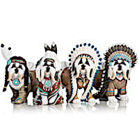 "Feathers 'N Fur" Shih Tzu Wild West Figurine Collection