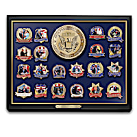 Donald Trump Pin Collection With Collector Cards And Display