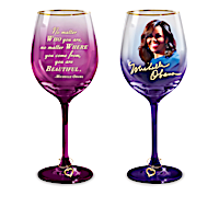 Michelle Obama Inspiration Wine Glasses With 12K-Gold Rims