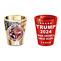 Donald Trump Presidential Shot Glasses With Custom Display