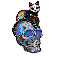 Day Of The Dead Sugar Skull Cat Figurine Collection