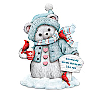 Faithful Fuzzies Teddy Bear Snowman Figurine Collection