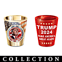 Donald Trump Presidential Shot Glasses With Custom Display