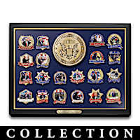 Donald Trump Pin Collection With Collector Cards And Display
