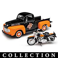 2-In-1 Diecast Truck & Harley-Davidson Motorcycle Collection