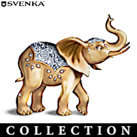 Shimmering Precious Metal Elephant Figurine Collection