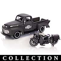 2-In-1 Diecast Truck & Harley-Davidson Motorcycle Collection