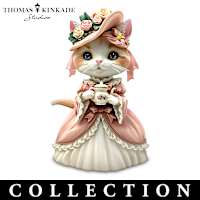 Victorian Cat Figurines Inspired By Thomas Kinkade Artistry