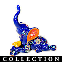 Talavera Pottery-Inspired Blake Jensen Elephant Figurines