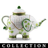 Elephant Teapot Figurines With China-Inspired Patterns
