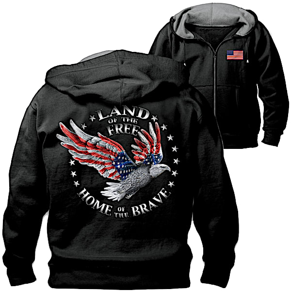 Mens Hoodie Home Of The Brave