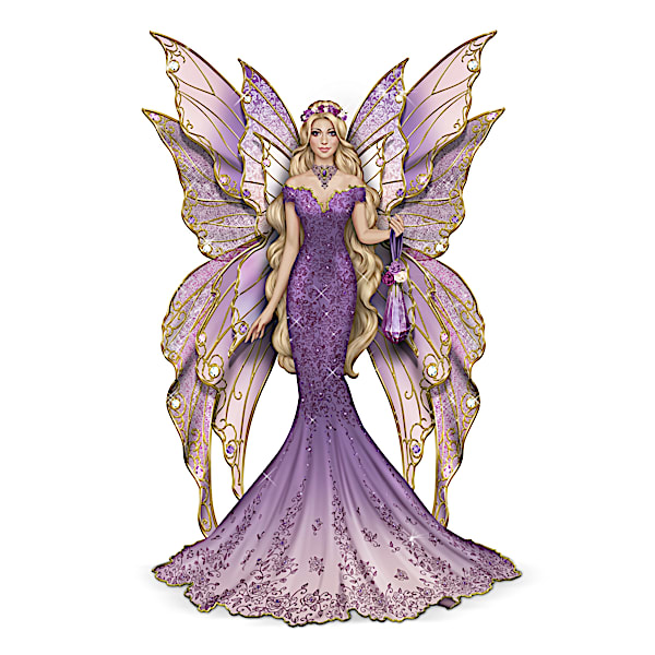 Serenity Of The Amethyst Hand-Painted Fairy Figurine Featuring