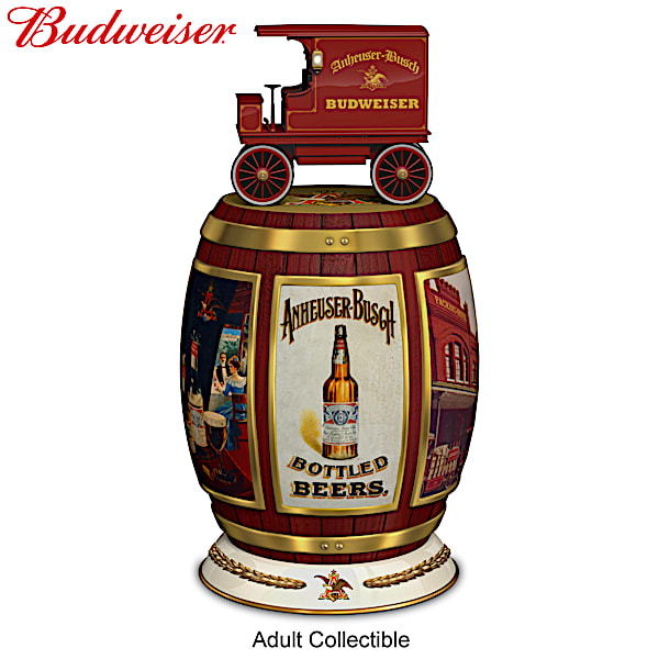 Budweiser King Of Beers Illuminated Barrel Tower Tribute Sculpture 