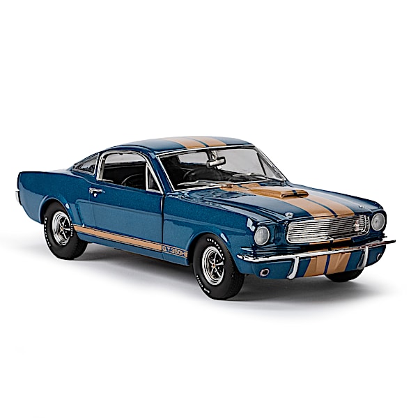 1966 Ford Mustang Shelby GT350 White with Blue Stripes 1/18
