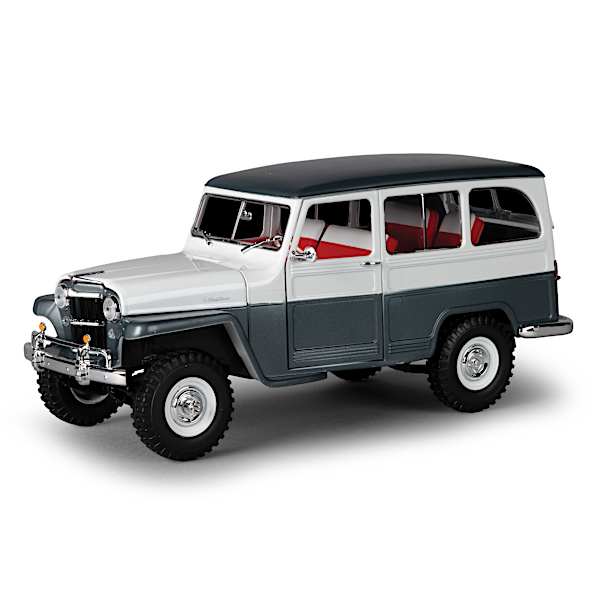 1955 Willys Jeep Station Wagon 1:18-Scale Diecast Car With A Steel