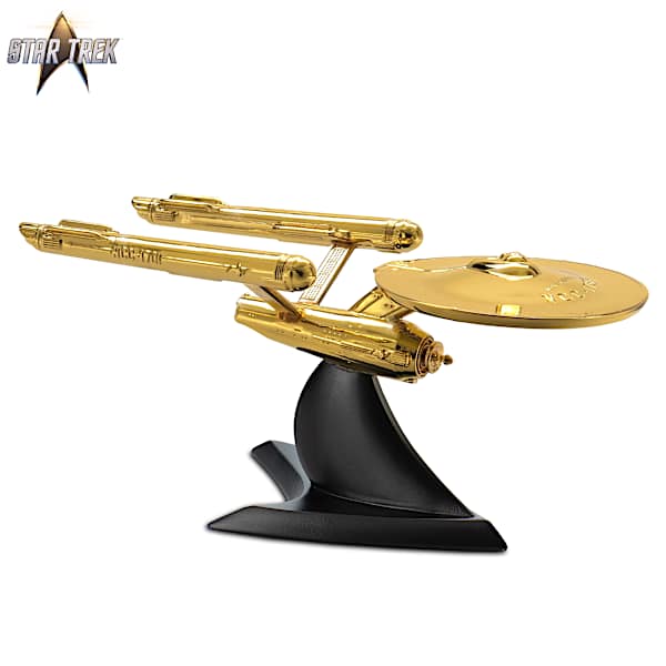 ダイキャストメタル製 U.S.S. ENTERPRISE STAR TREK Cast Metal Sculpture Collection Featuring Golden