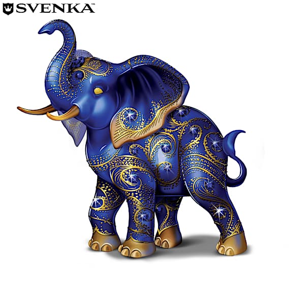 ■BLUE ELEPHANT■ CREA black 2395556 Elephant Figurine Collection By Blake Jensen Featuring