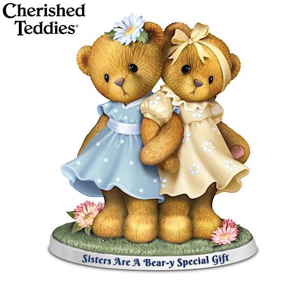 Teddy Bear Figurines Adorned With Glitter Accents